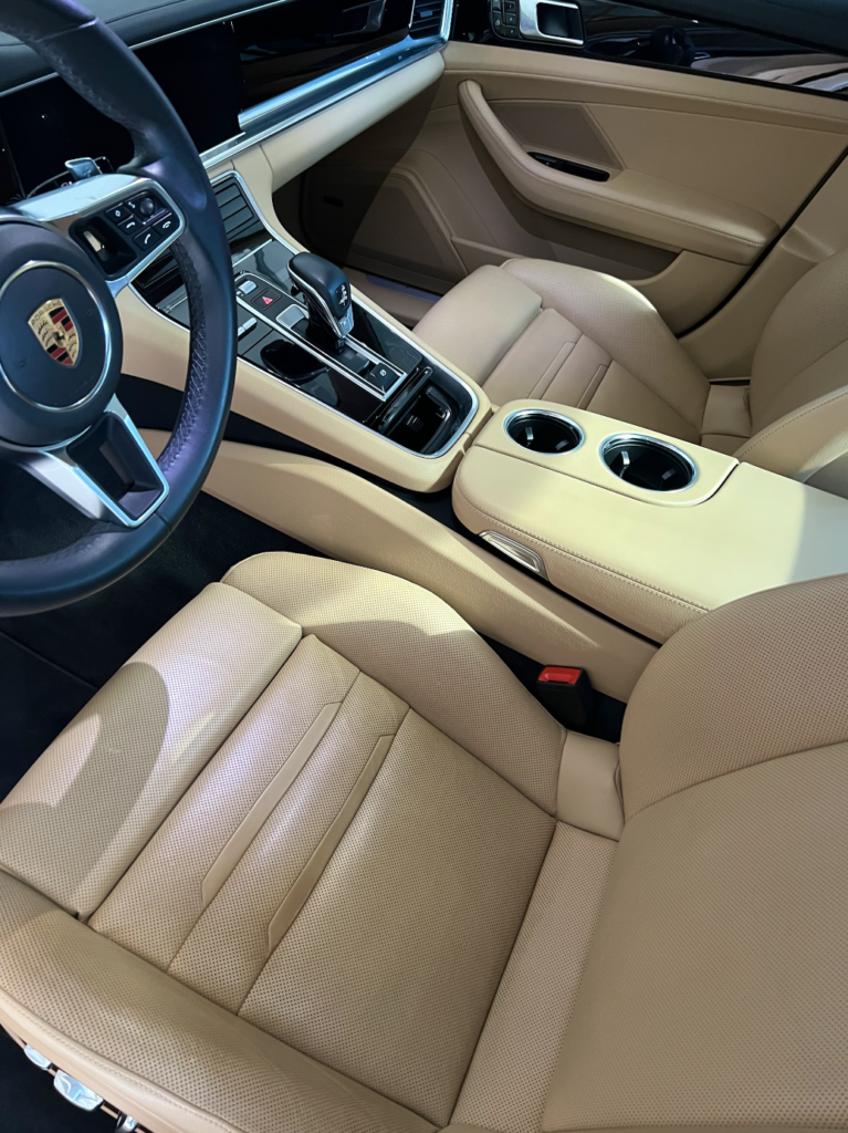 interior porsche car detailing